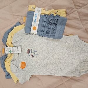 NWT Carter's Baby Bodysuit Set - Gray, Blue, Yellow